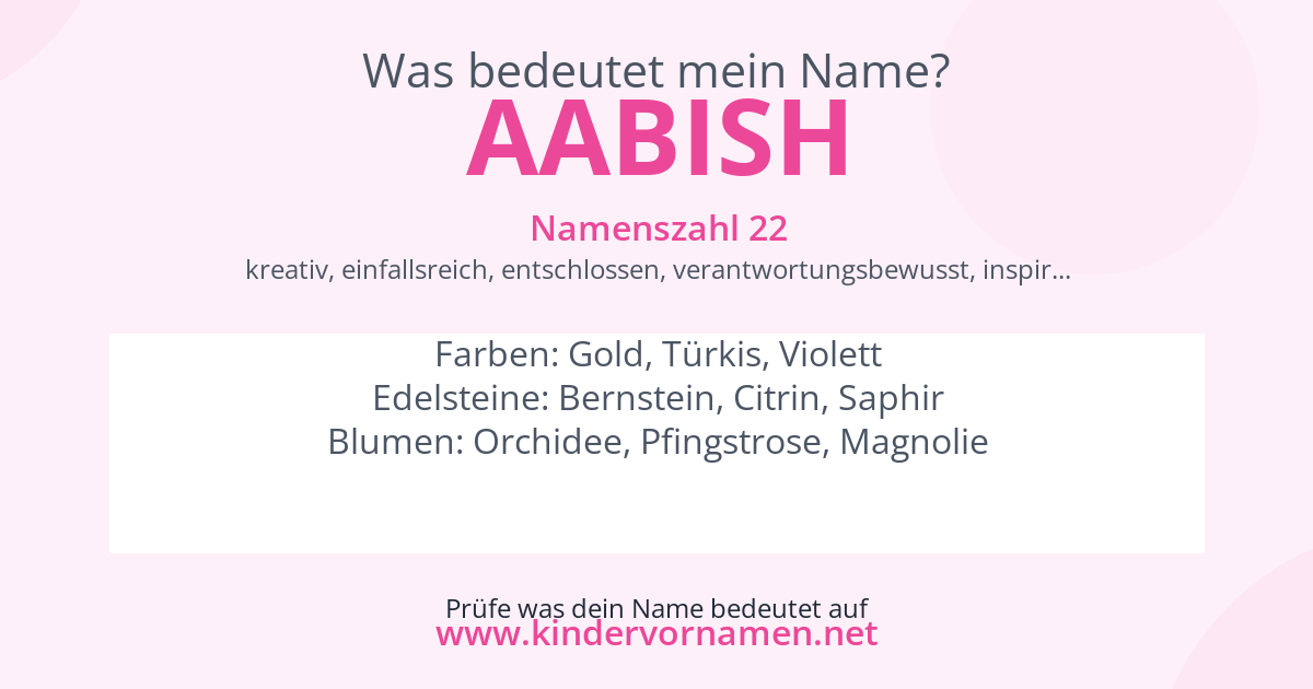 Was bedeutet der Name Aabish?