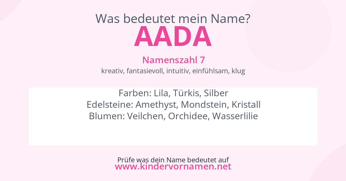 Was bedeutet der Name Aada?