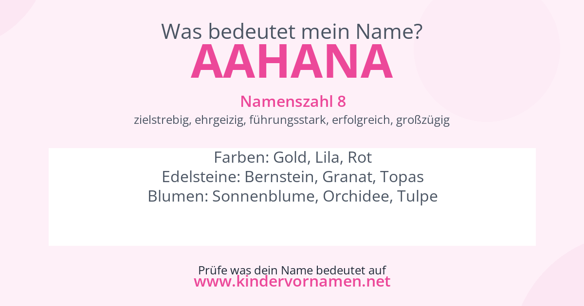 Was bedeutet der Name Aahana?