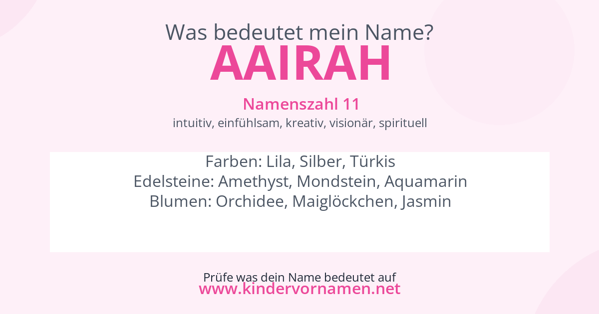 Was bedeutet der Name Aairah?