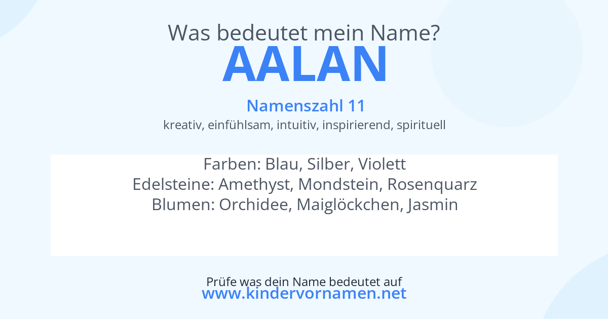 Was bedeutet der Name Aalan?