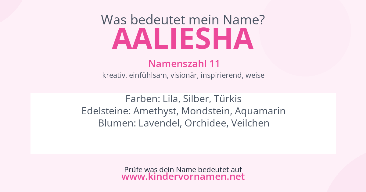 Was bedeutet der Name Aaliesha?