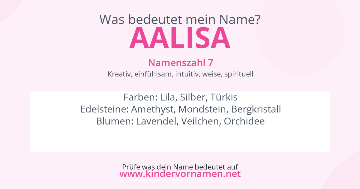 Was bedeutet der Name Aalisa?