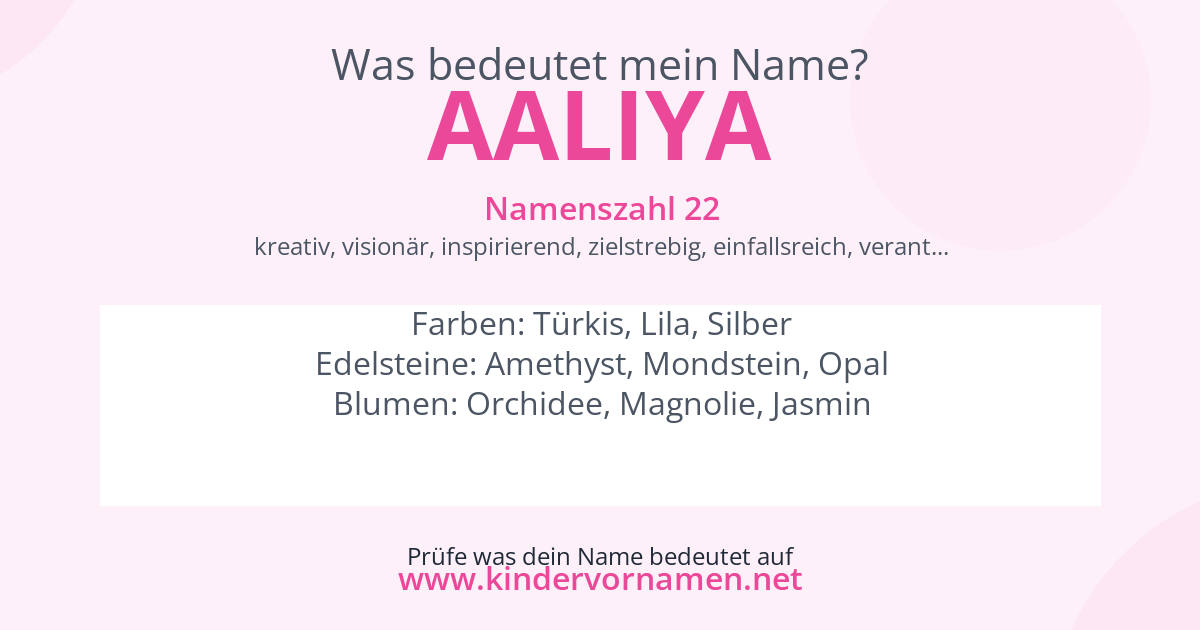 Was bedeutet der Name Aaliya?