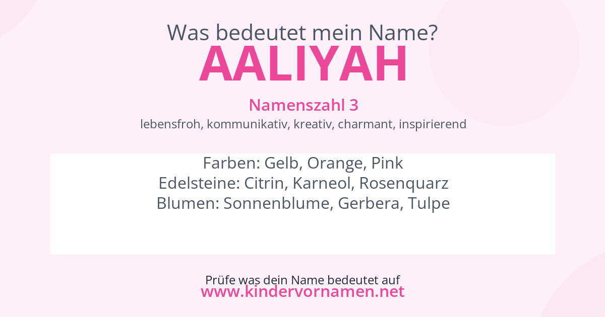 Was bedeutet der Name Aaliyah?