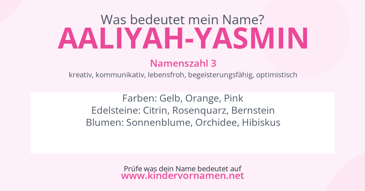 Was bedeutet der Name Aaliyah-Yasmin?