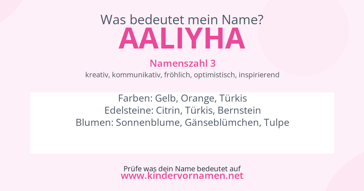 Was bedeutet der Name Aaliyha?