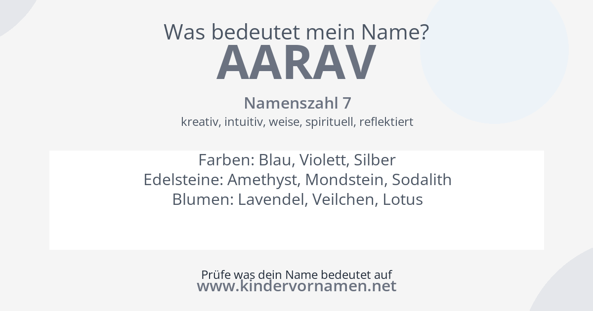 Was bedeutet der Name Aarav?