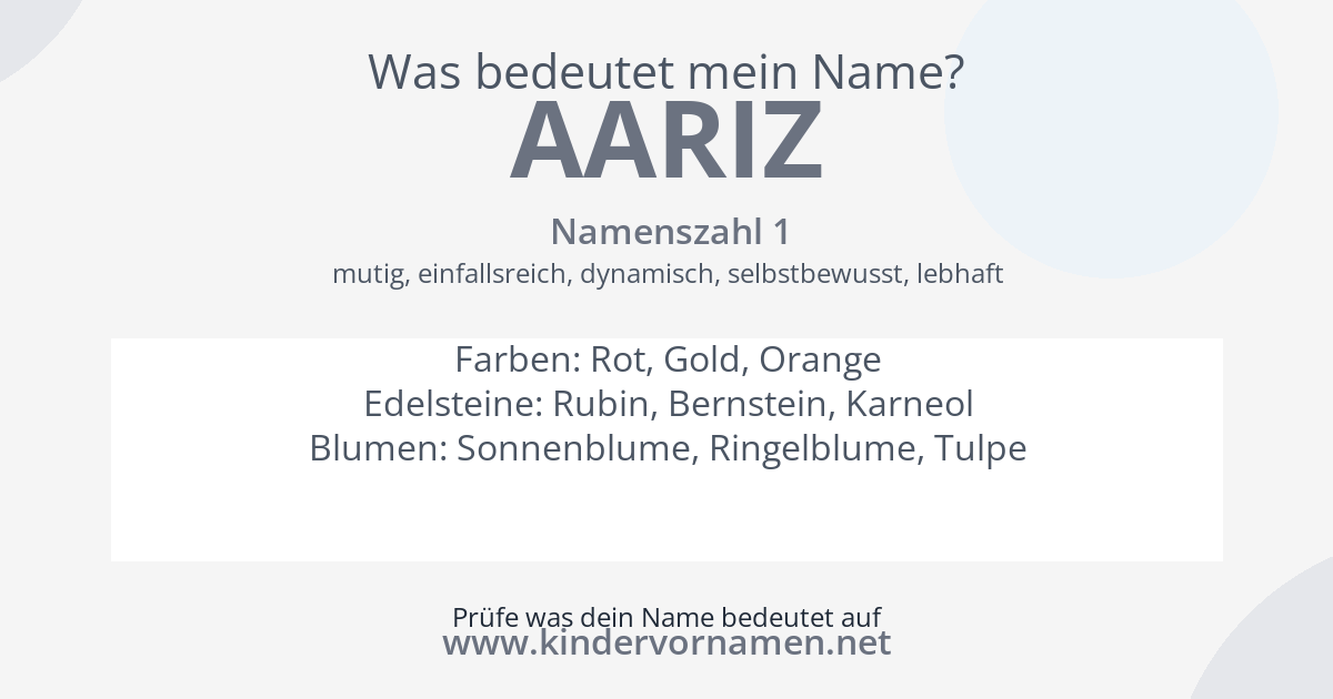 Was bedeutet der Name Aariz?