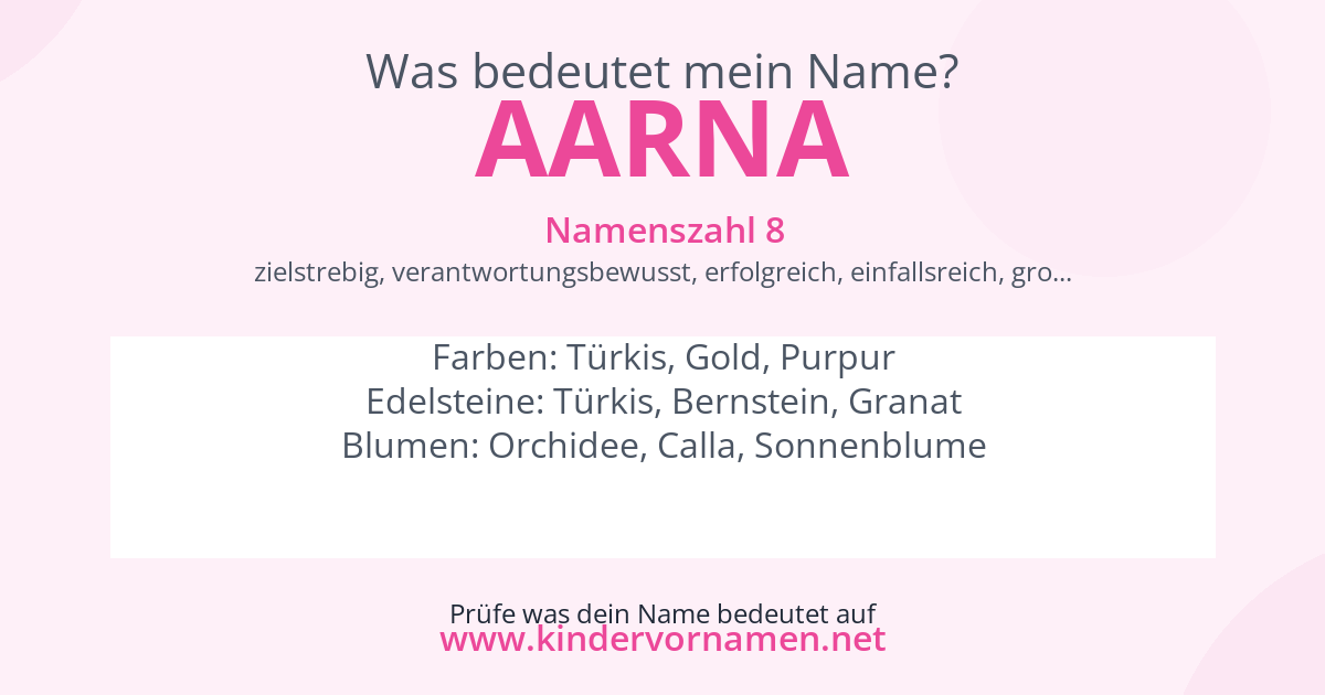 Was bedeutet der Name Aarna?