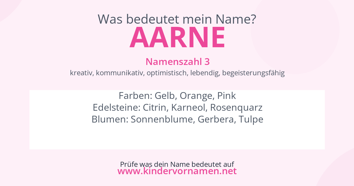 Was bedeutet der Name Aarne?