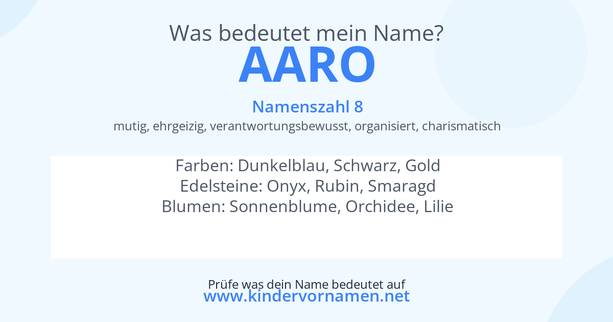 Was bedeutet der Name Aaro?