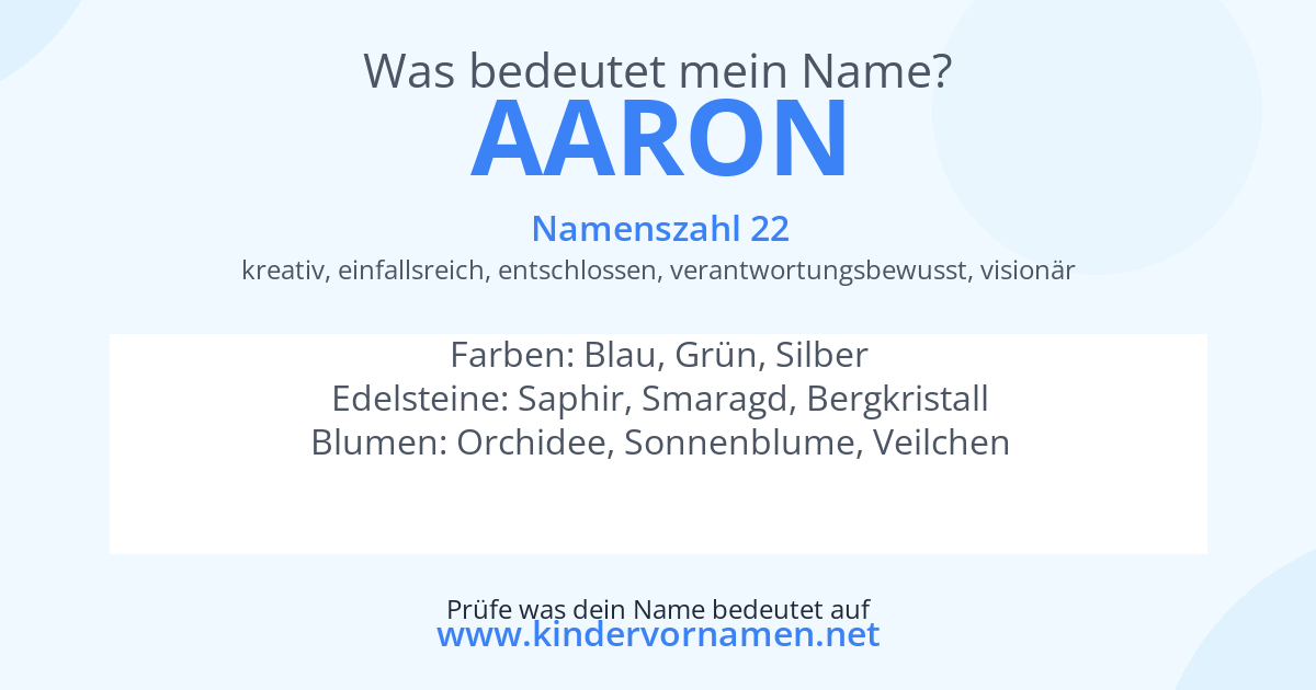Was bedeutet der Name Aaron?