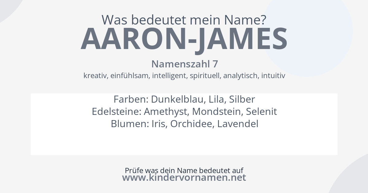 Was bedeutet der Name Aaron-James?