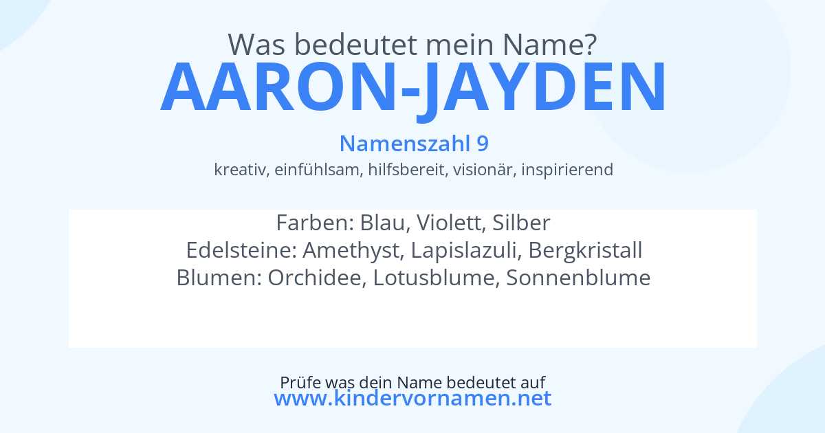 Was bedeutet der Name Aaron-Jayden?