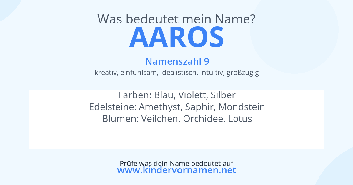 Was bedeutet der Name Aaros?