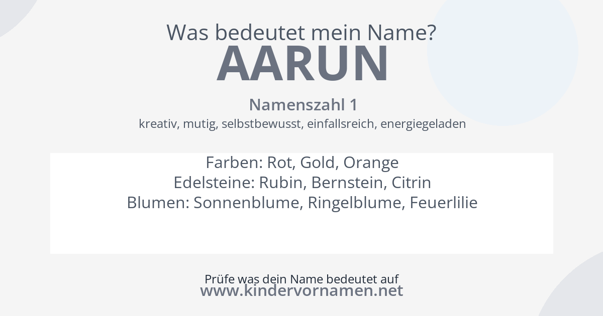 Was bedeutet der Name Aarun?