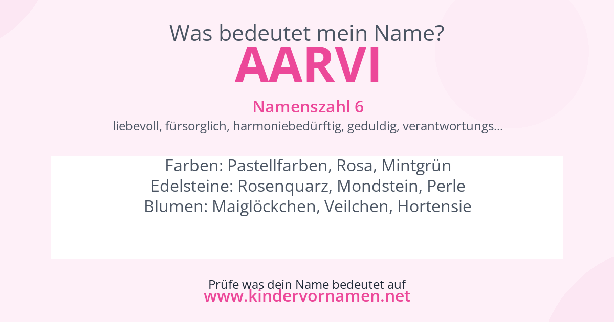 Was bedeutet der Name Aarvi?