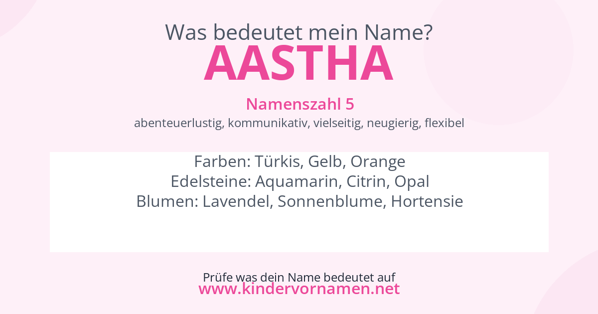 Was bedeutet der Name Aastha?