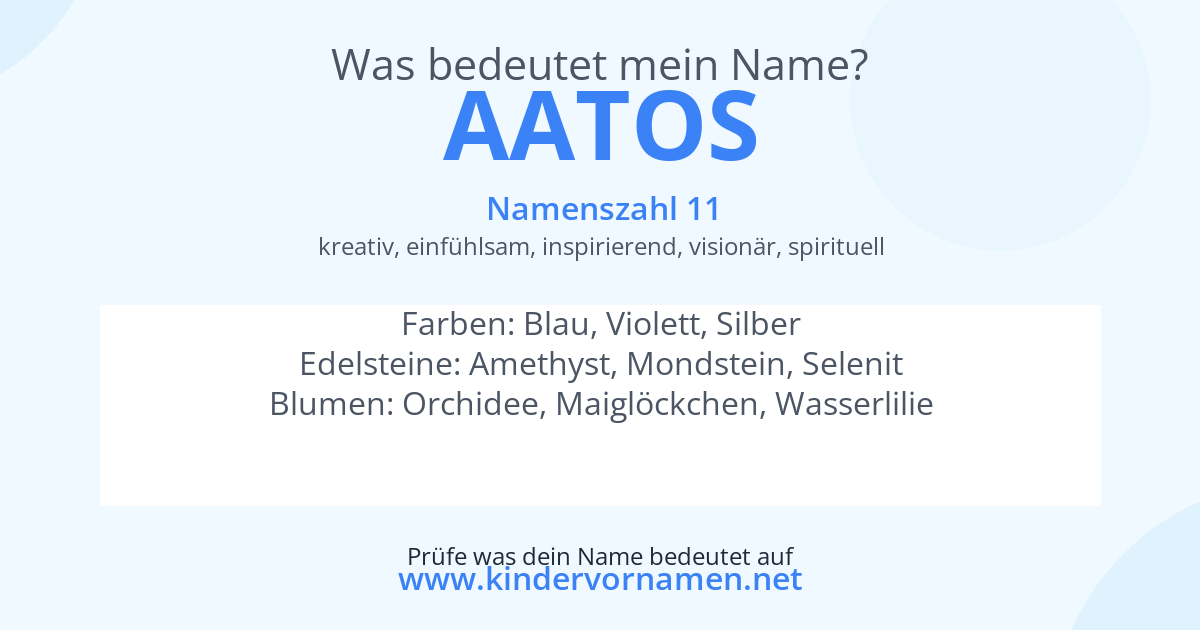 Was bedeutet der Name Aatos?
