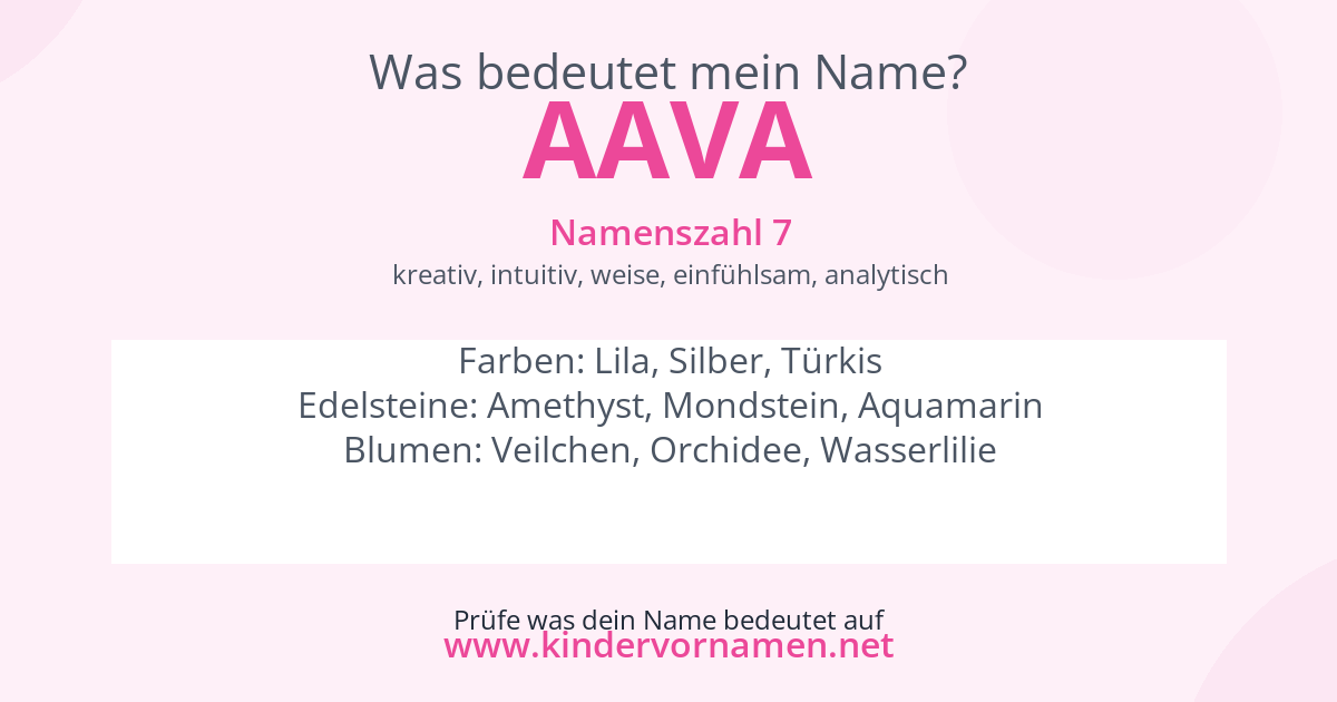 Was bedeutet der Name Aava?