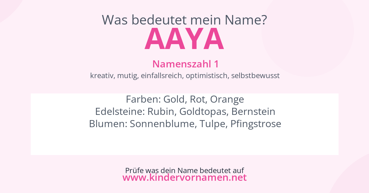 Was bedeutet der Name Aaya?