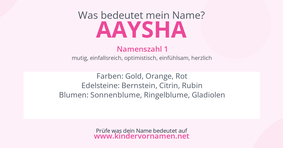 Was bedeutet der Name Aaysha?