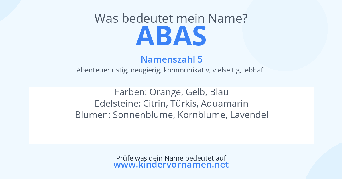 Was bedeutet der Name Abas?