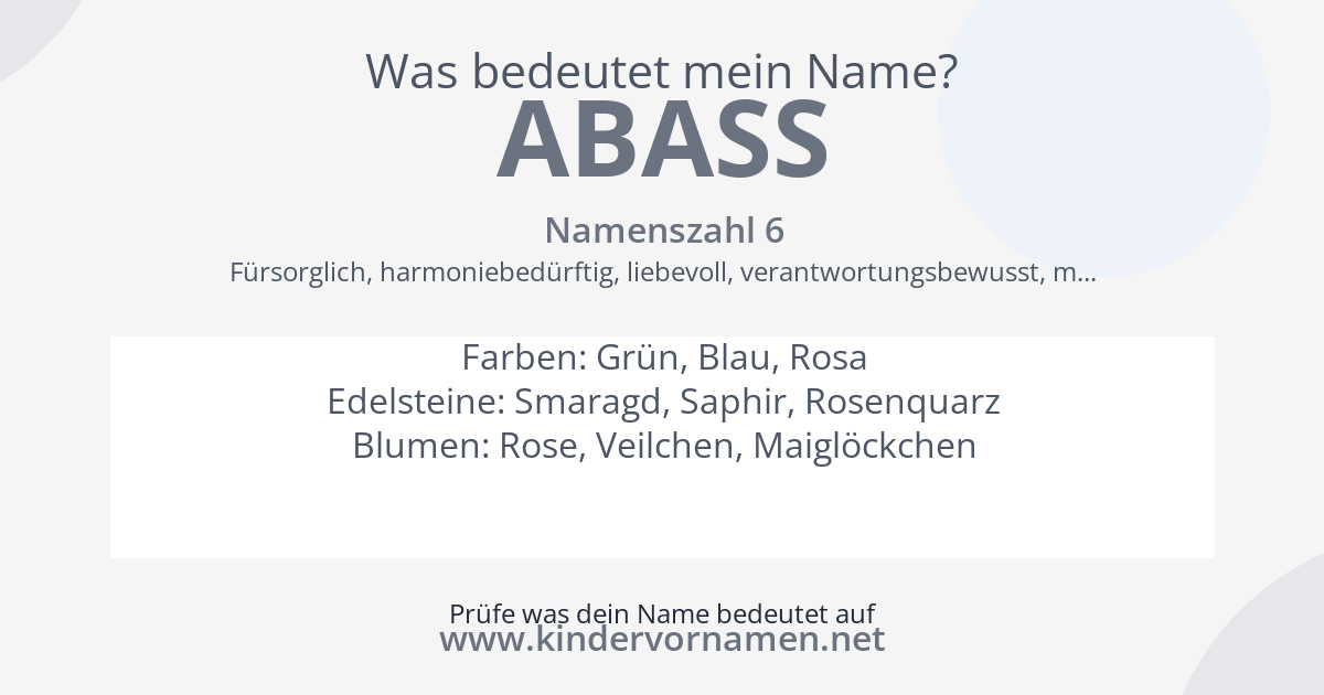 Was bedeutet der Name Abass?