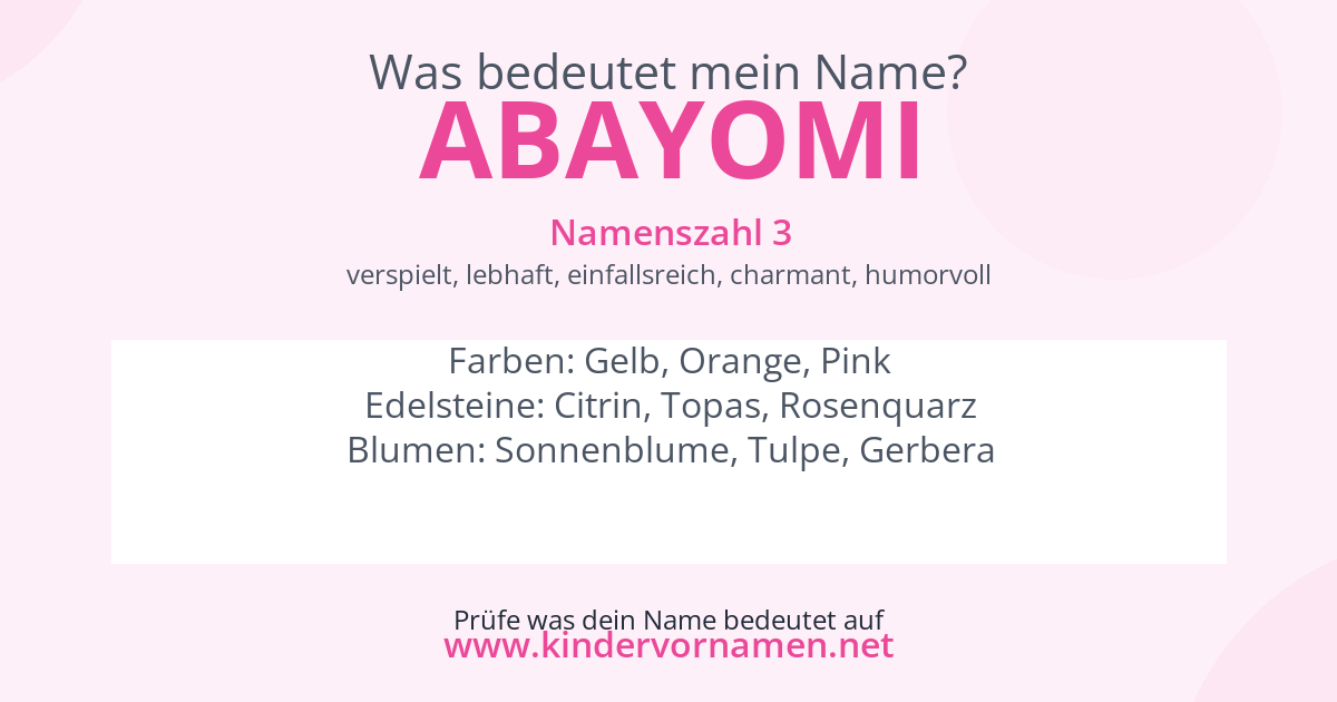 Was bedeutet der Name Abayomi?