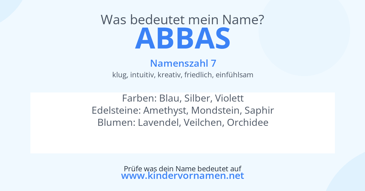 Was bedeutet der Name Abbas?