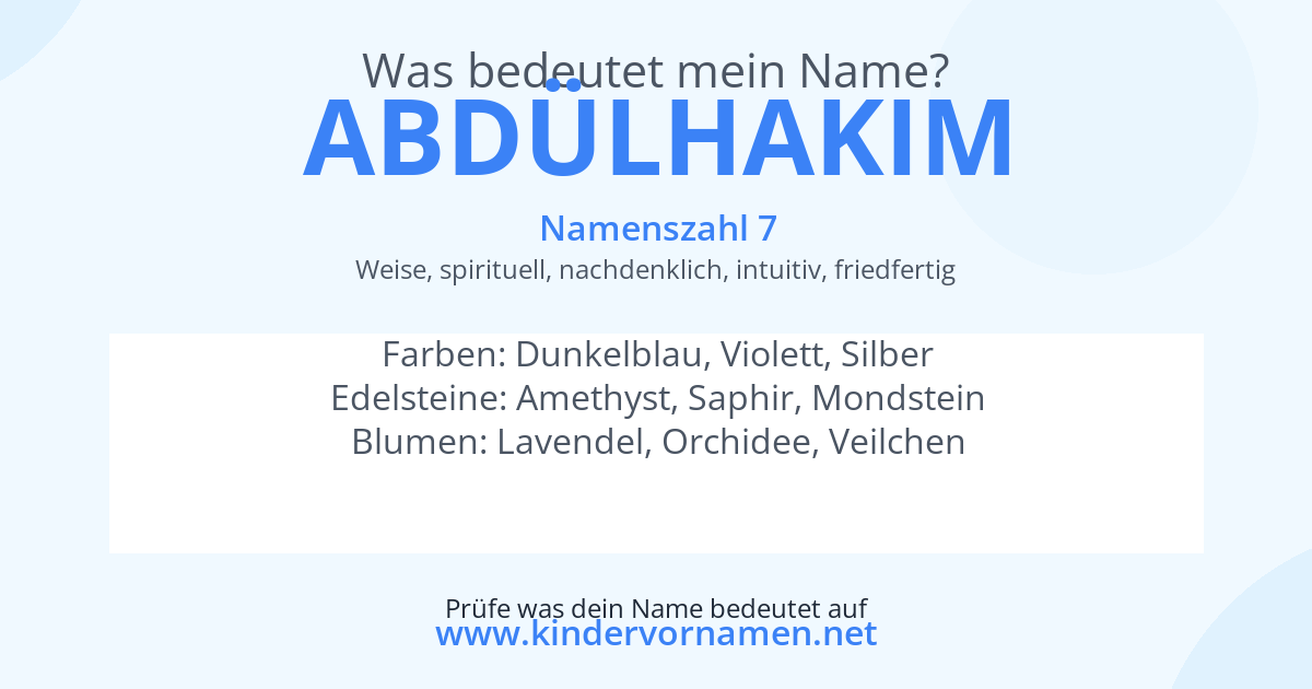 Was bedeutet der Name Abdülhakim?