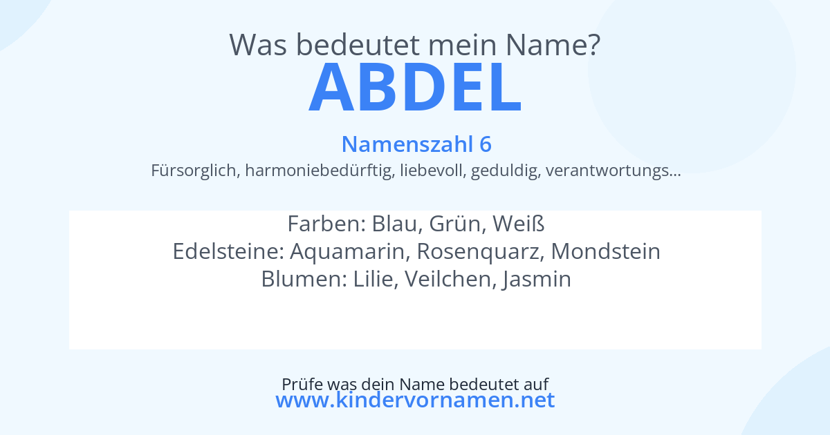 Was bedeutet der Name Abdel?