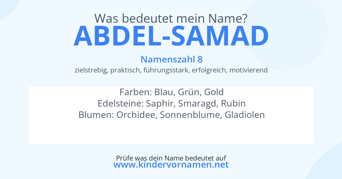 Was bedeutet der Name Abdel-Samad?