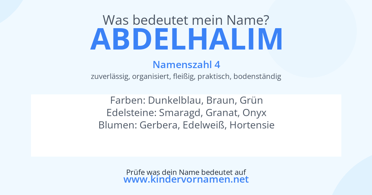 Was bedeutet der Name Abdelhalim?