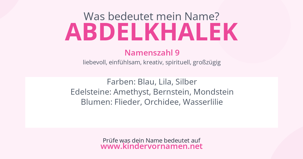 Was bedeutet der Name Abdelkhalek?