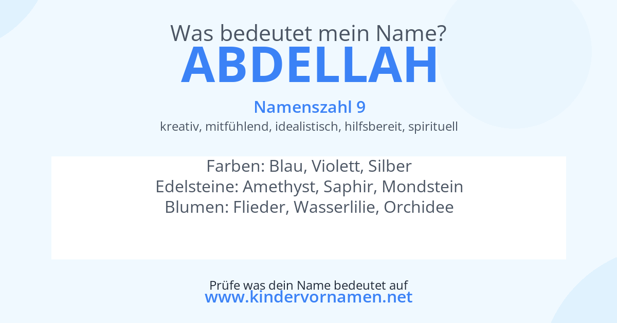Was bedeutet der Name Abdellah?