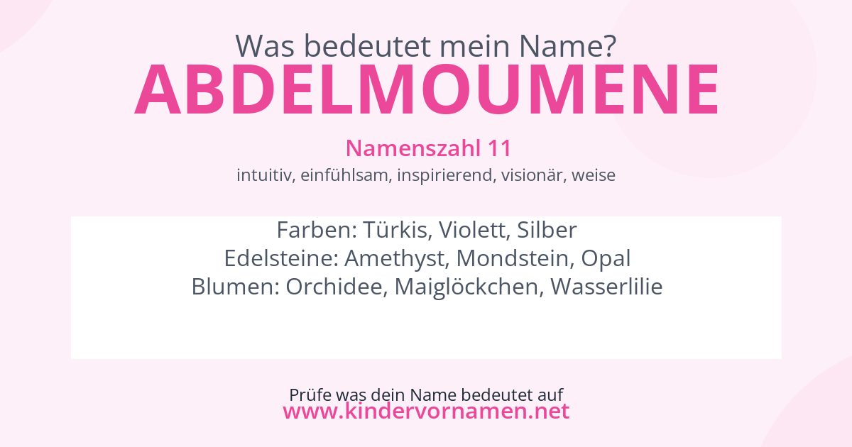 Was bedeutet der Name Abdelmoumene?