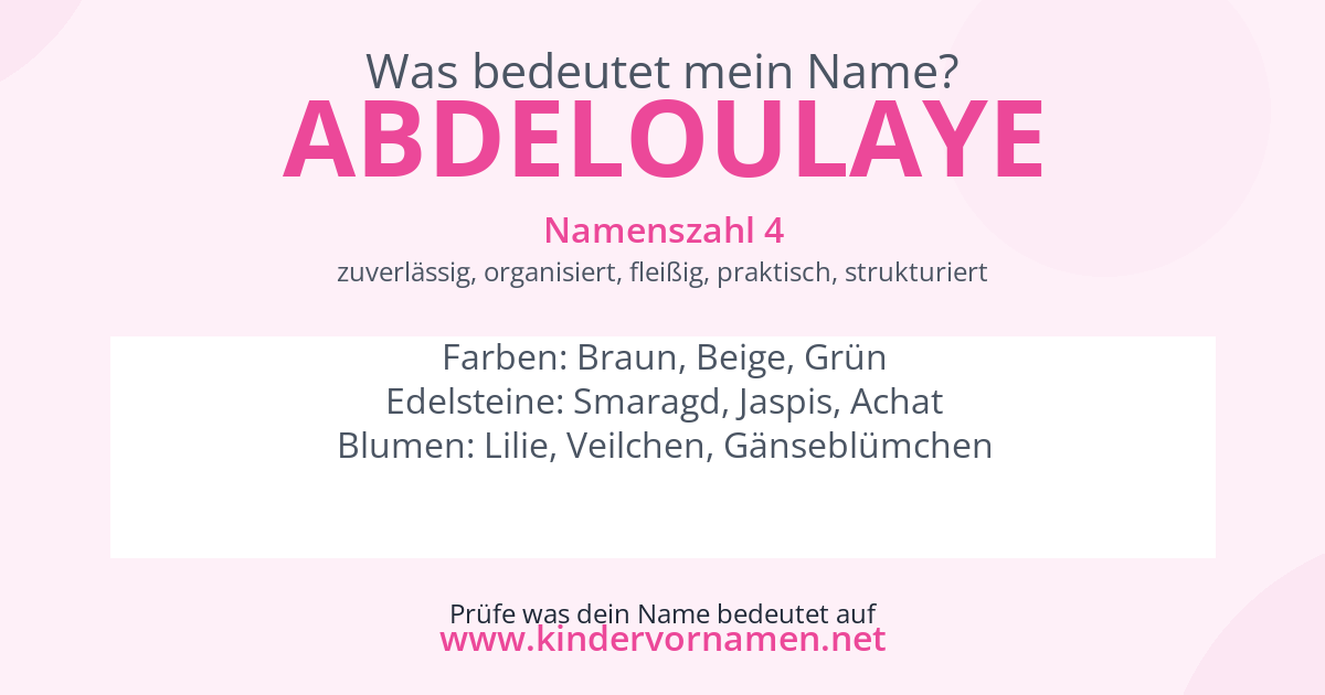 Was bedeutet der Name Abdeloulaye?