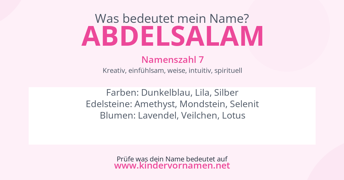 Was bedeutet der Name Abdelsalam?