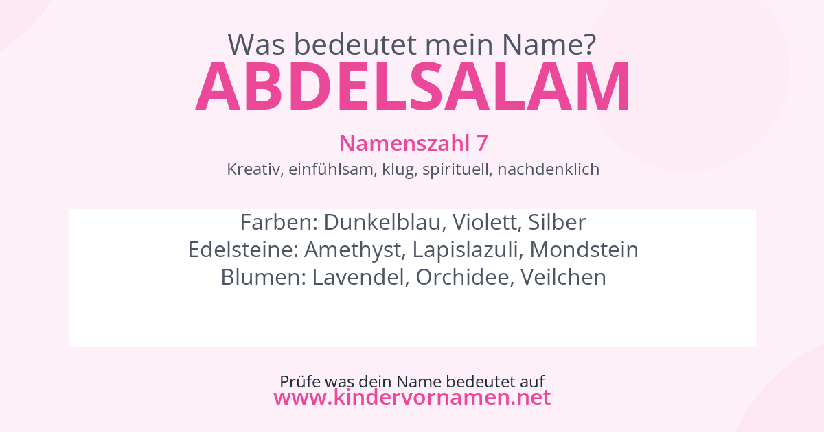 Was bedeutet der Name Abdelsalam?