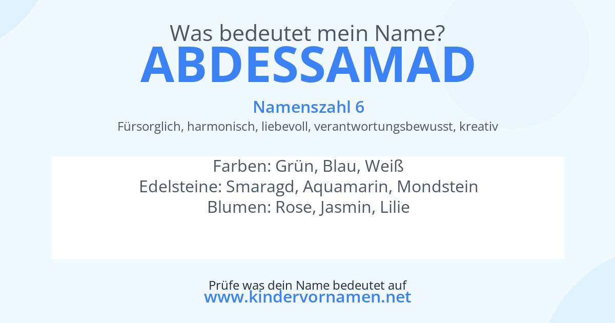 Was bedeutet der Name Abdessamad?