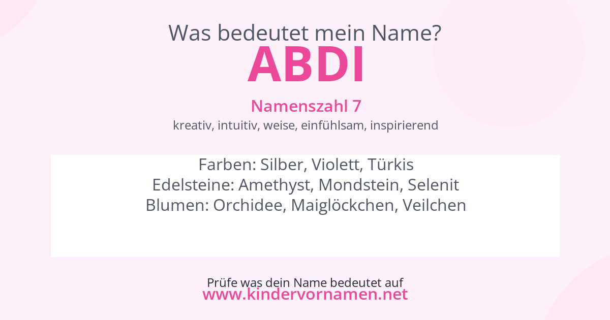 Was bedeutet der Name Abdi?