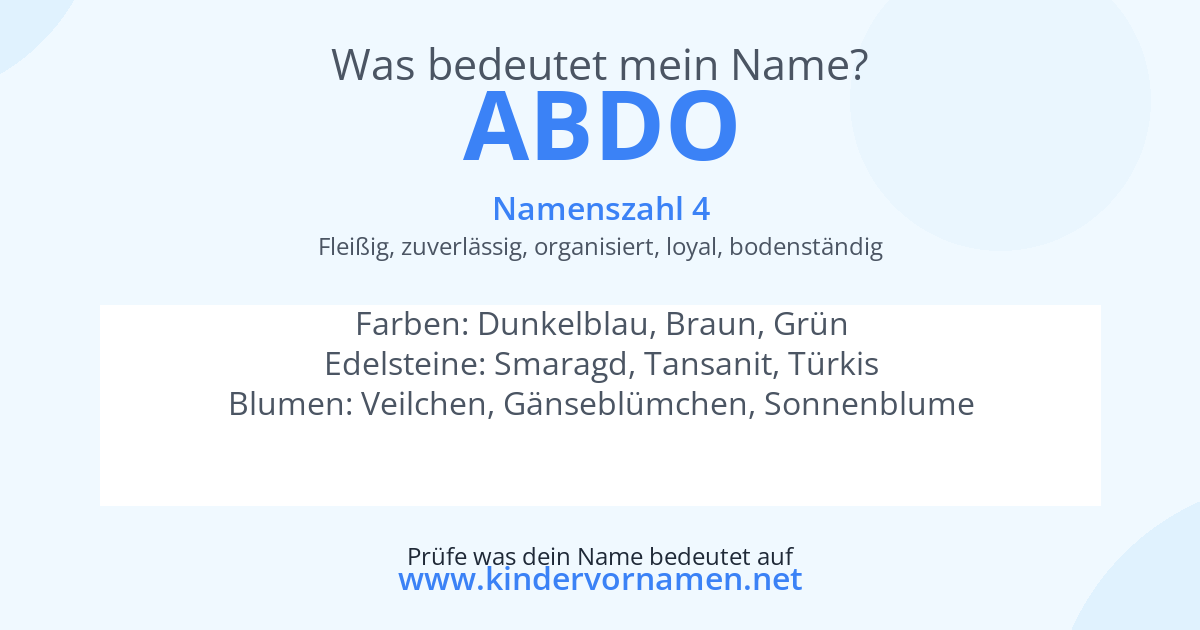 Was bedeutet der Name Abdo?