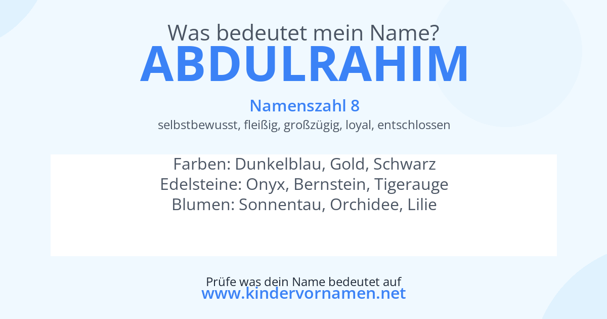 Was bedeutet der Name Abdulrahim?