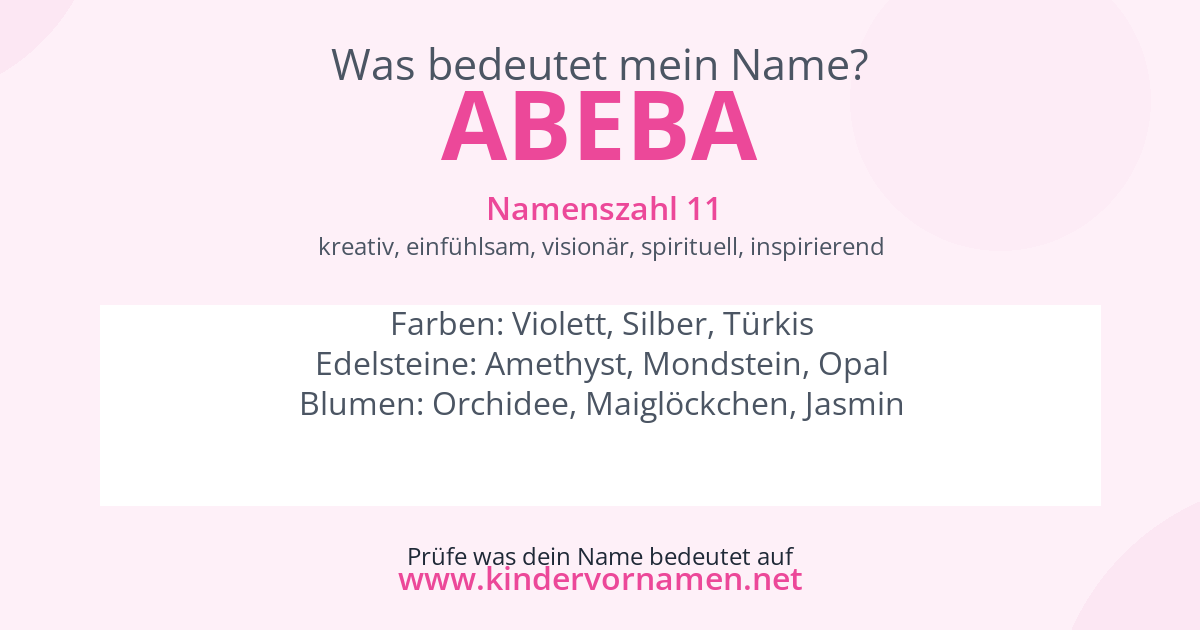 Was bedeutet der Name Abeba?