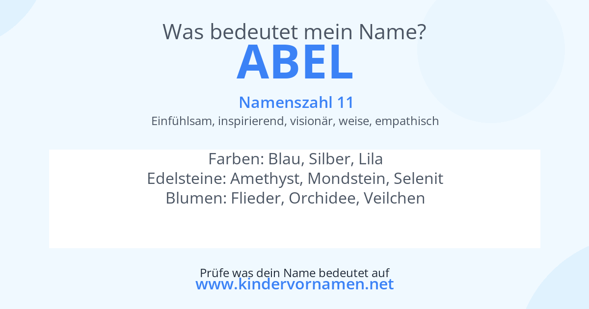 Was bedeutet der Name Abel?