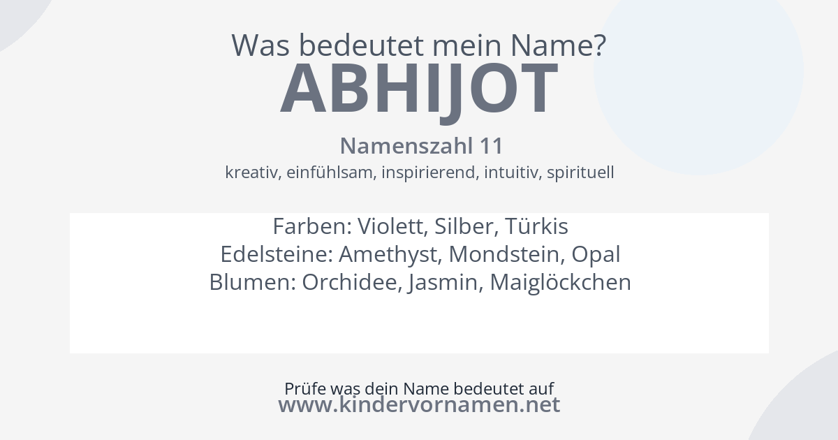 Was bedeutet der Name Abhijot?