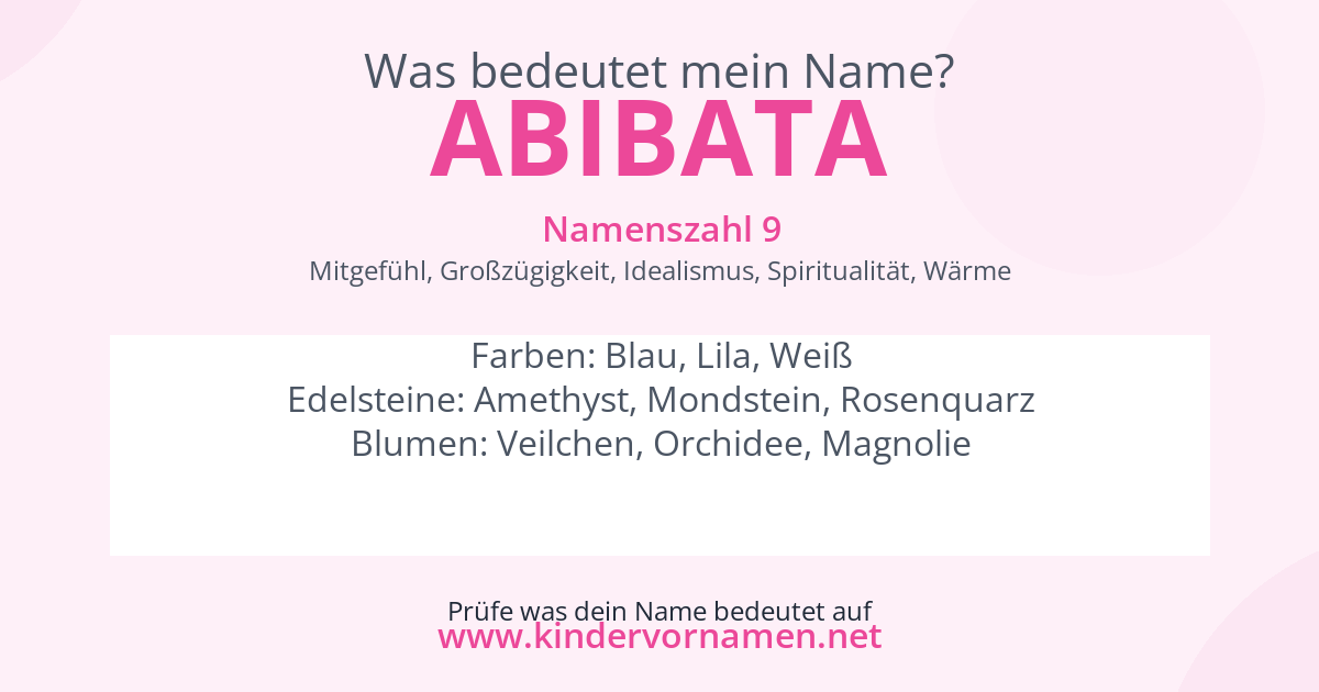 Was bedeutet der Name Abibata?