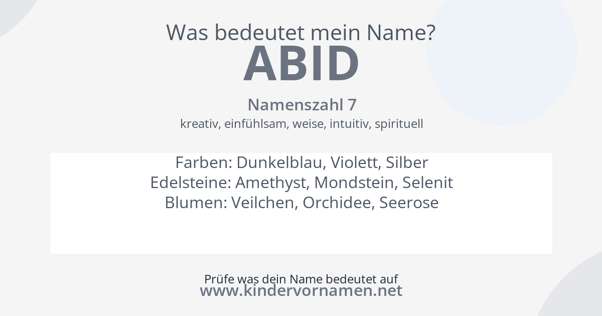 Was bedeutet der Name Abid?